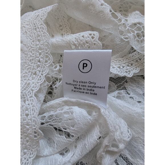 NWD Hemant & Nandita Embellished Sheer Lace Midi Dress Size M Ivory #NB461 - Picture 14 of 14